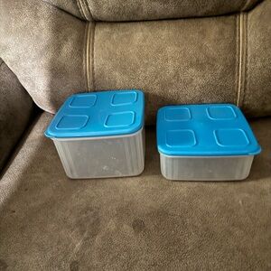 Tupperware Blue and Clear Food Storage Containers New